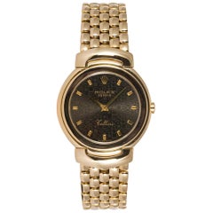 Retro Rolex Midsize Cellini 18 Karat Yellow Gold Jubilee Dial Quartz Watch 6622