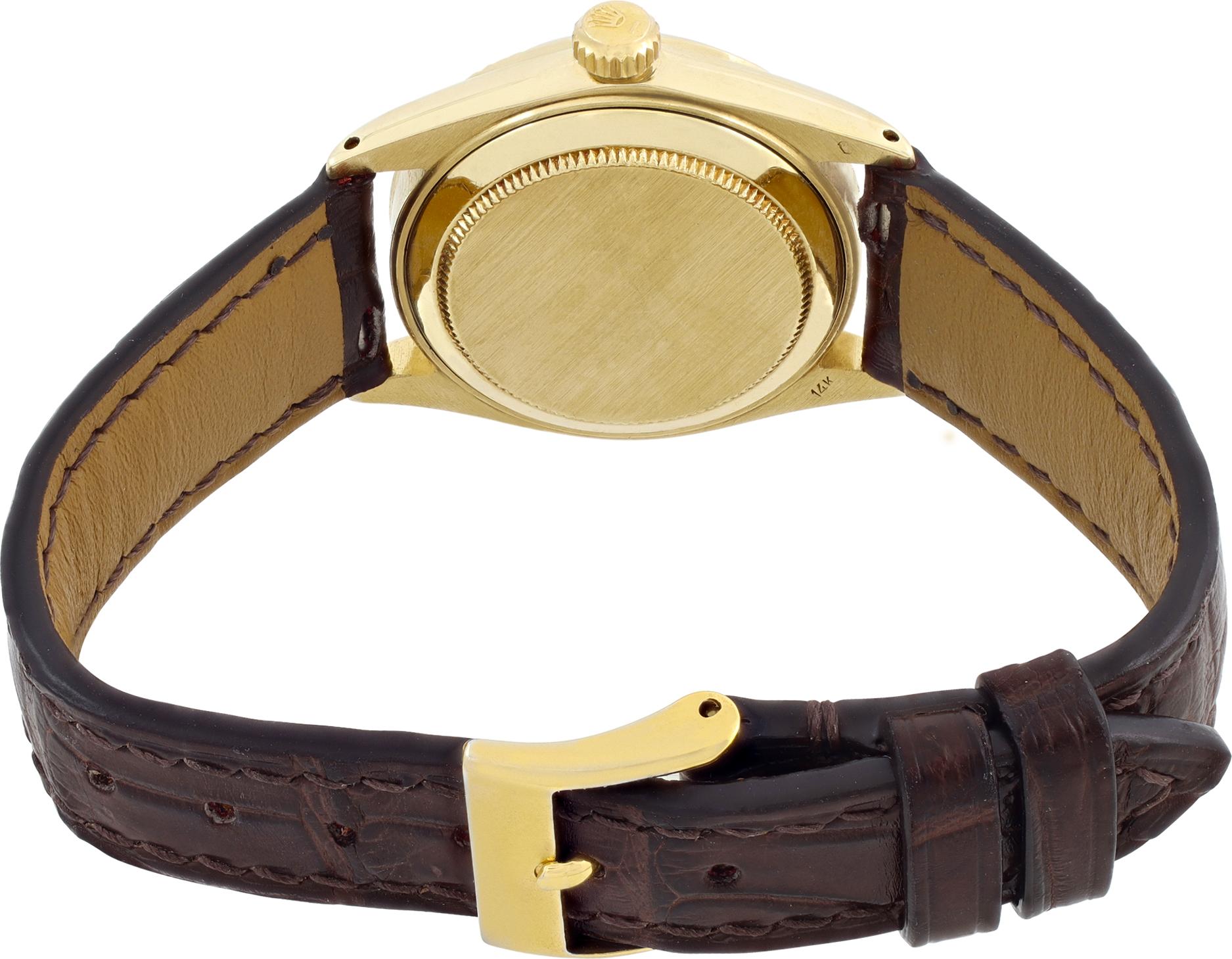 Women's Rolex Midsize Date Yellow Gold Automatic Wristwatch Ref 6827