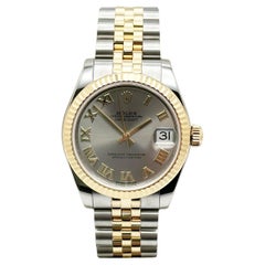 Rolex Midsize Datejust 178273 31mm Roman Dial 18K Yellow Gold Steel Box Paper