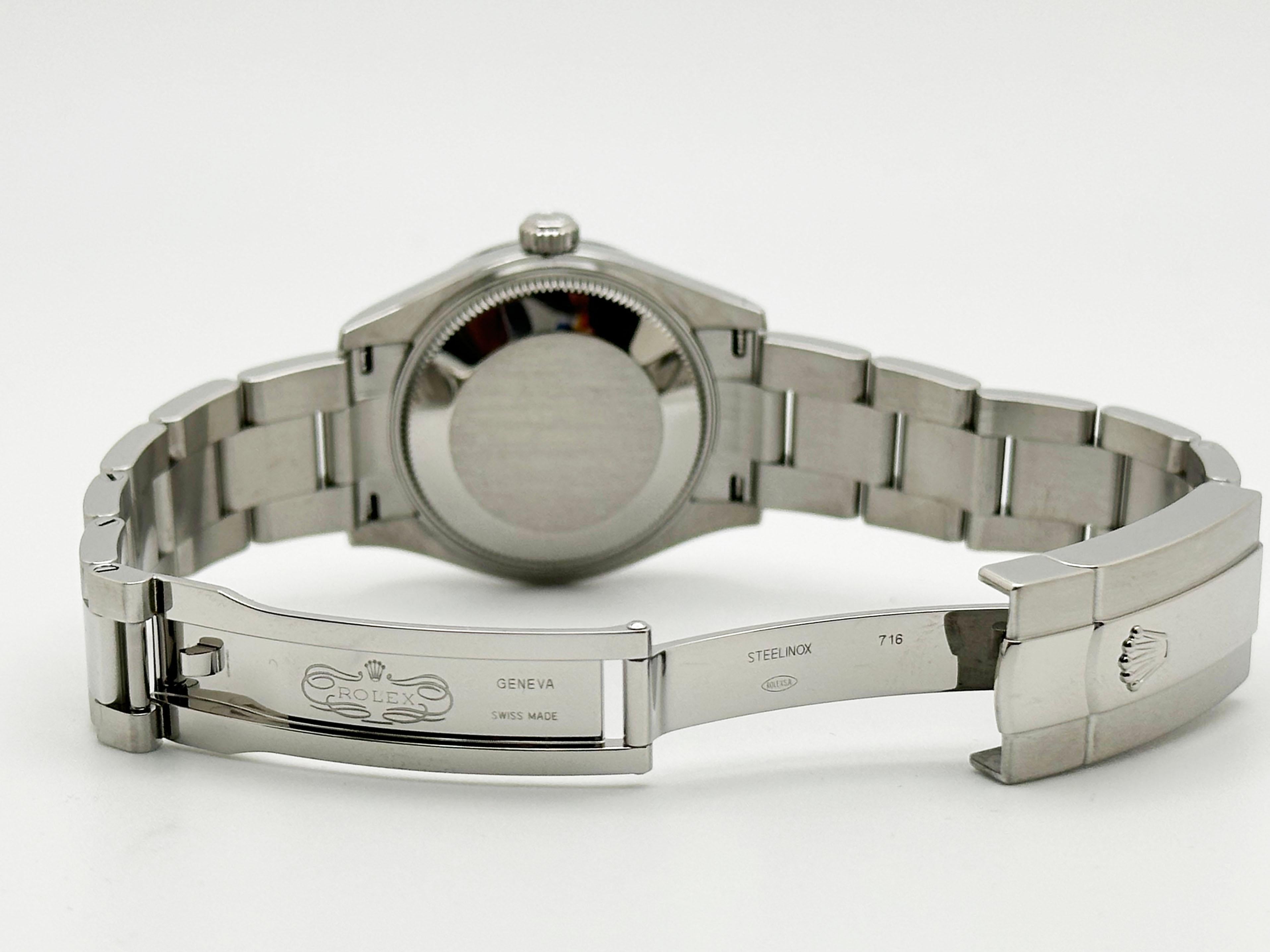 Women's or Men's Rolex Midsize Datejust 278240 31mm Black Roman Stainless Steel Box Paper 2022 For Sale