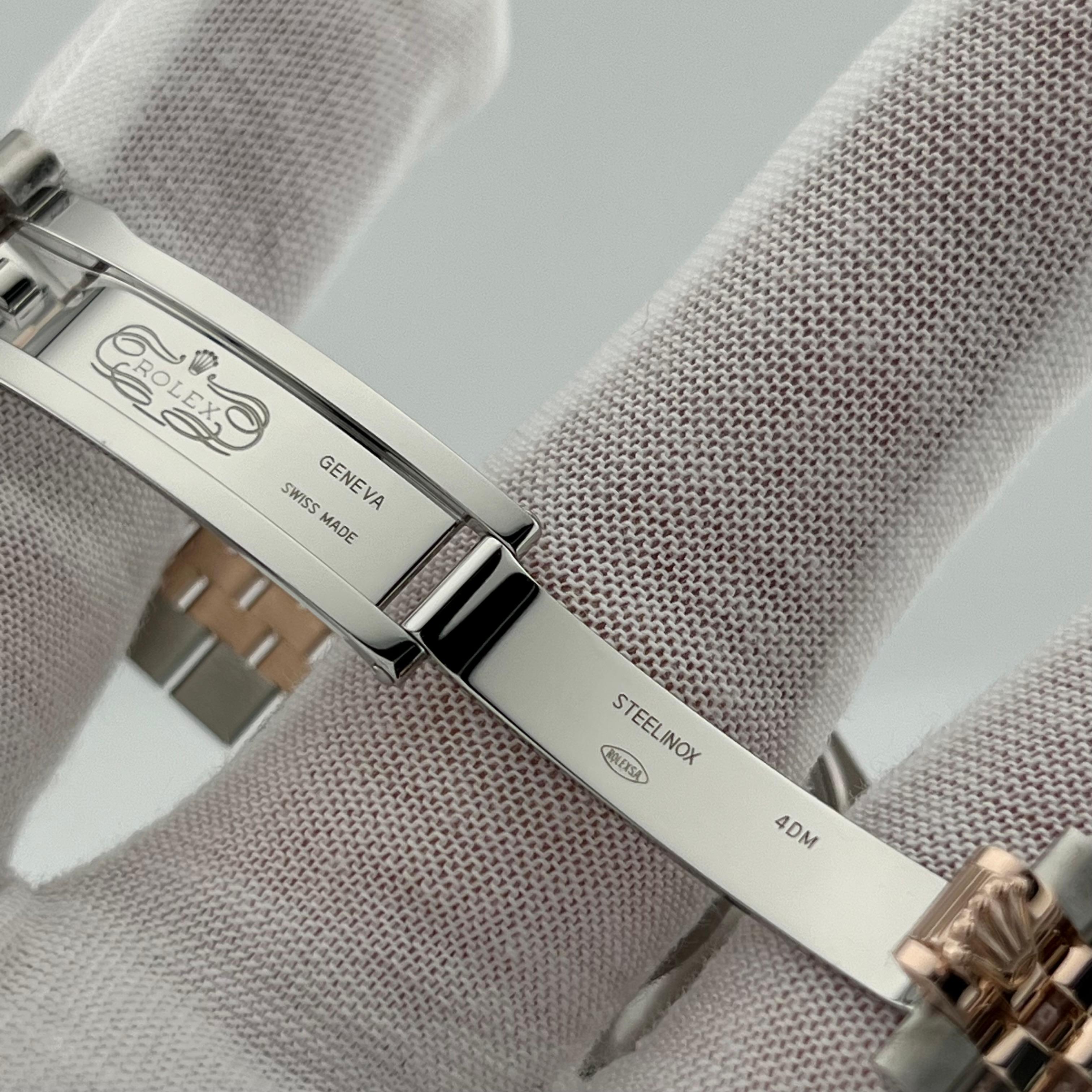 Rolex Midsize Datejust 278271 Aubergine Purple Diamond Dial 18K Rose Gold Steel For Sale 3