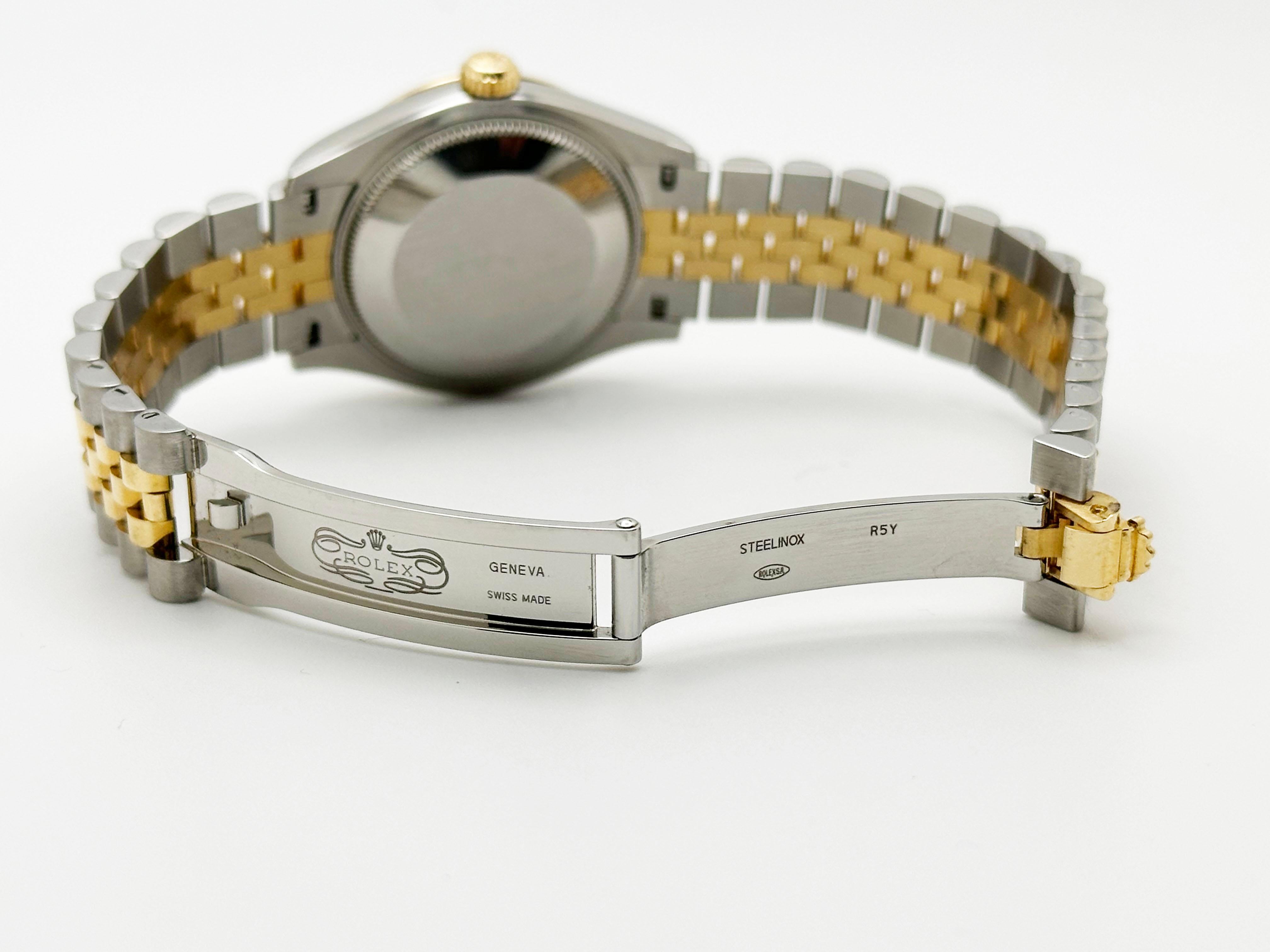 Rolex Midsize Datejust 278273 31mm Madreperla Quadrante Diamante Oro 18K Steele in vendita 5