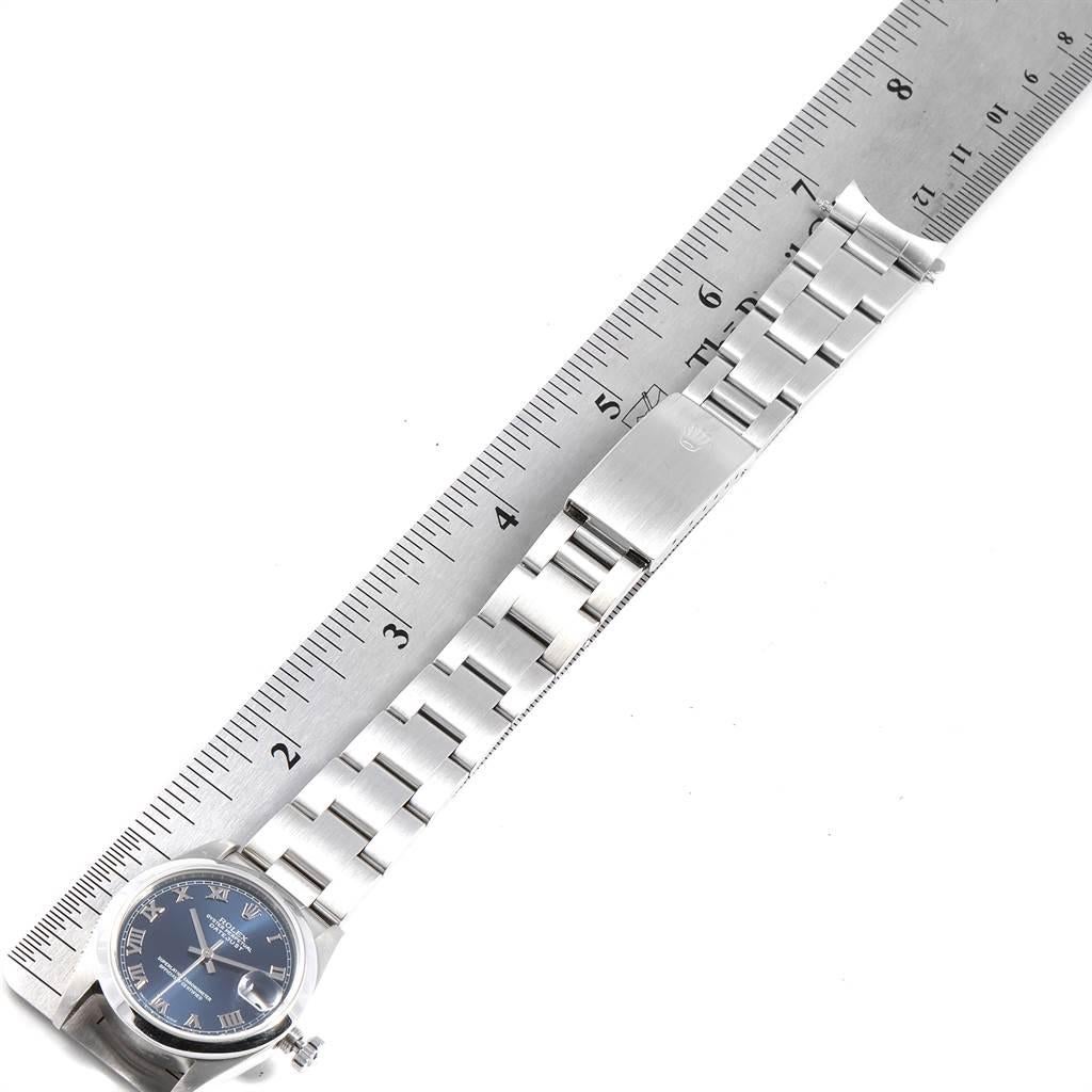 Rolex Midsize Datejust 31 Blue Dial Ladies Steel Watch 68240 For Sale 7