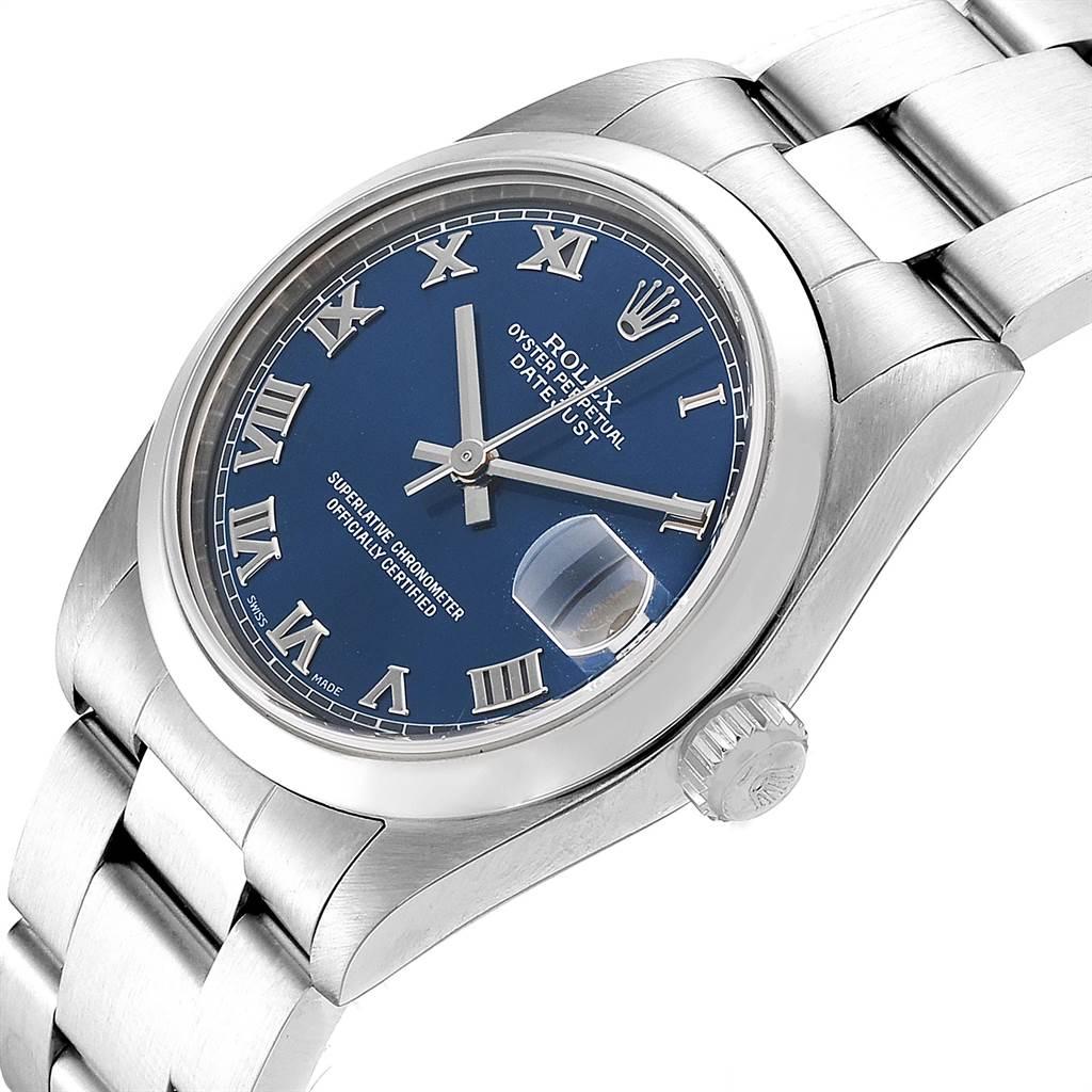 Rolex Midsize Datejust 31 Blue Dial Ladies Steel Watch 68240 For Sale 2