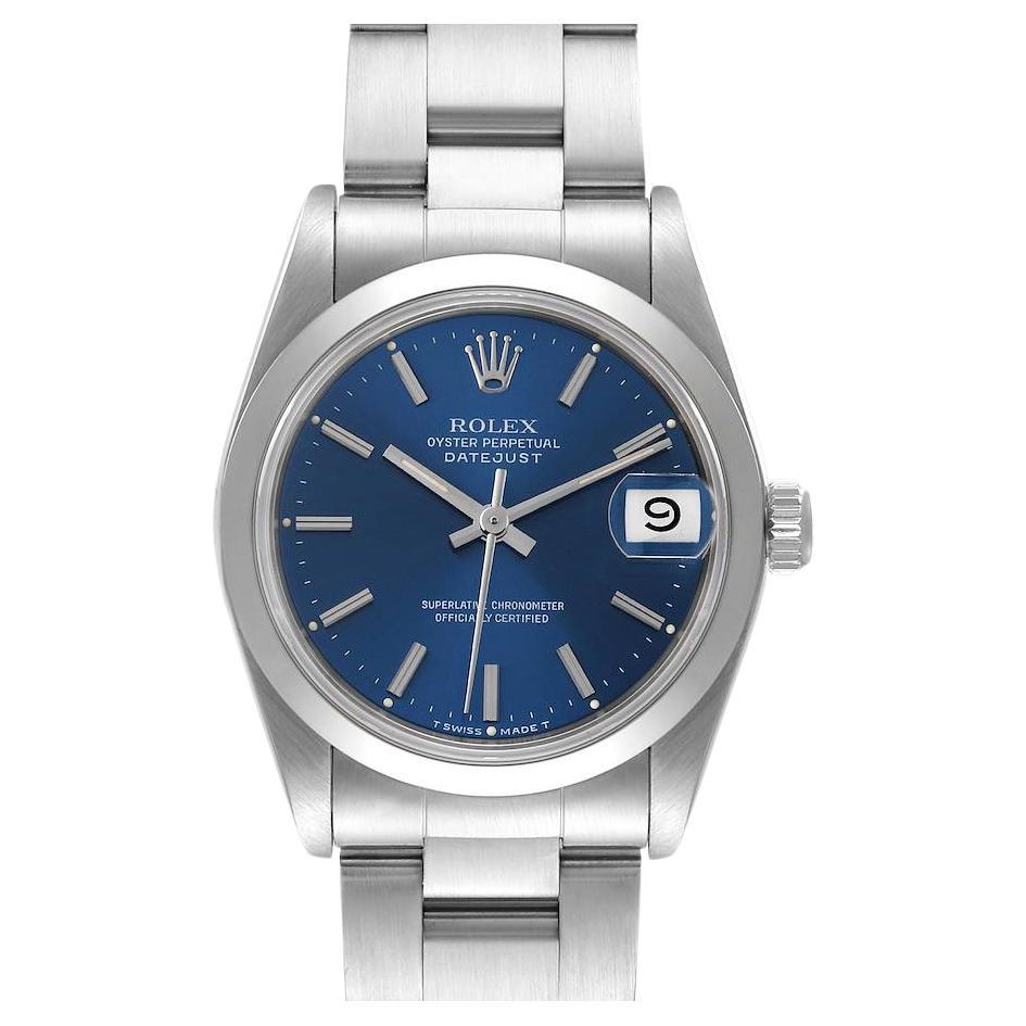 Rolex Midsize Datejust Blue Dial Stainless Steel Ladies Watch 178240 ...