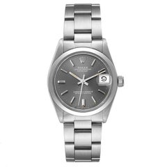 Rolex Midsize Datejust Ghost Dial Smooth Bezel Ladies Steel Watch 6824