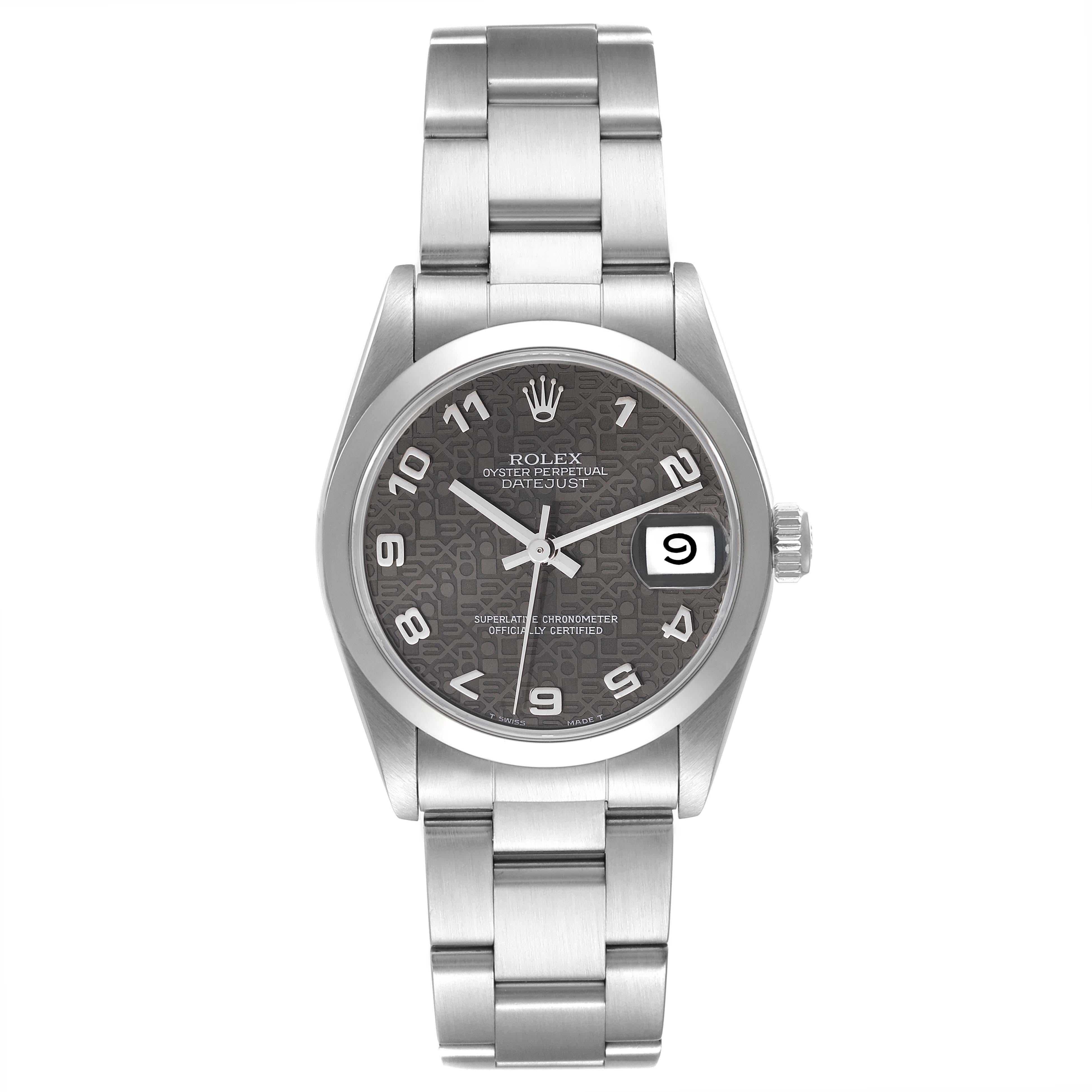 Rolex Midsize Datejust 31 Grey Anniversary Dial Steel Ladies Watch 68240 For Sale 7
