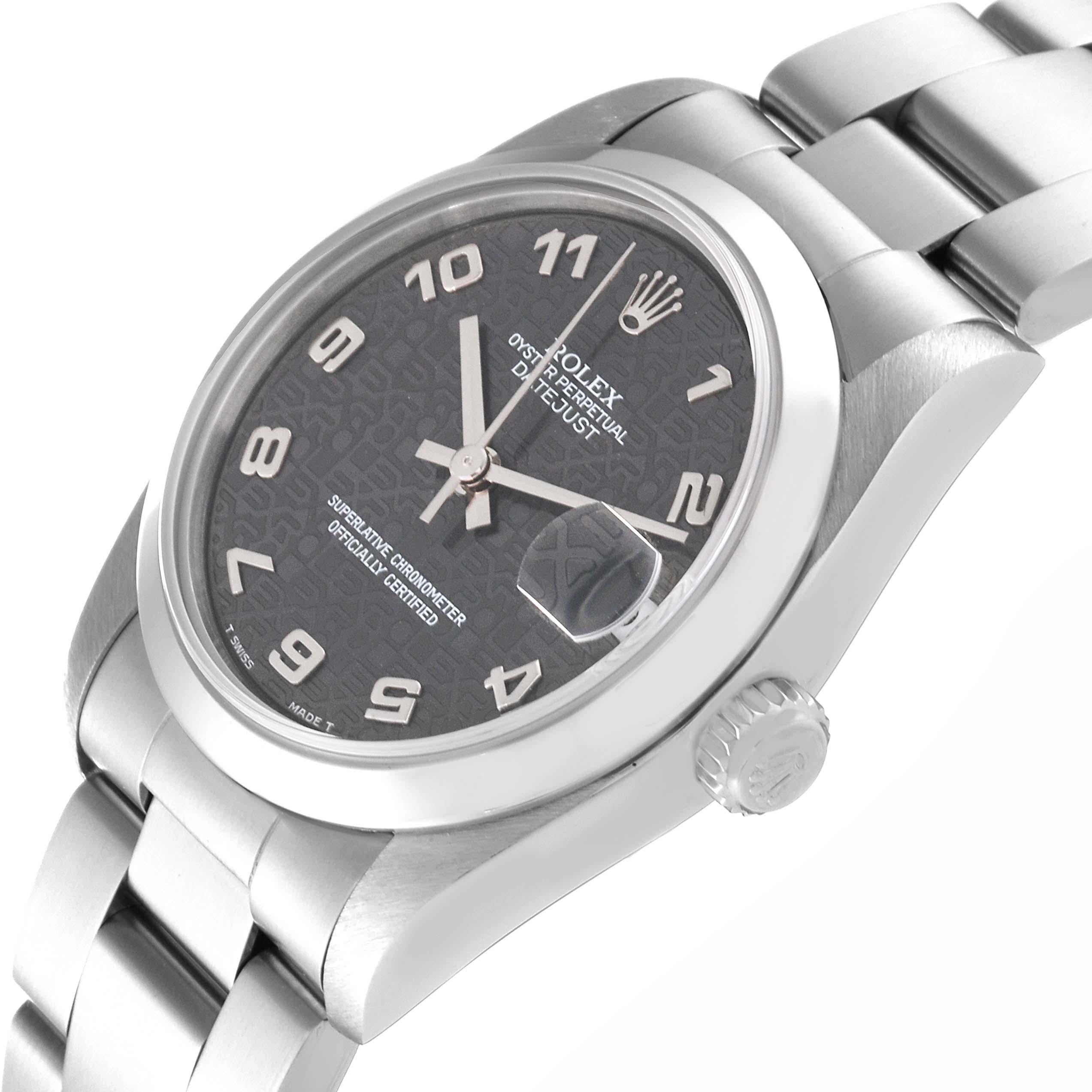 Women's Rolex Midsize Datejust 31 Grey Anniversary Dial Steel Ladies Watch 68240 For Sale