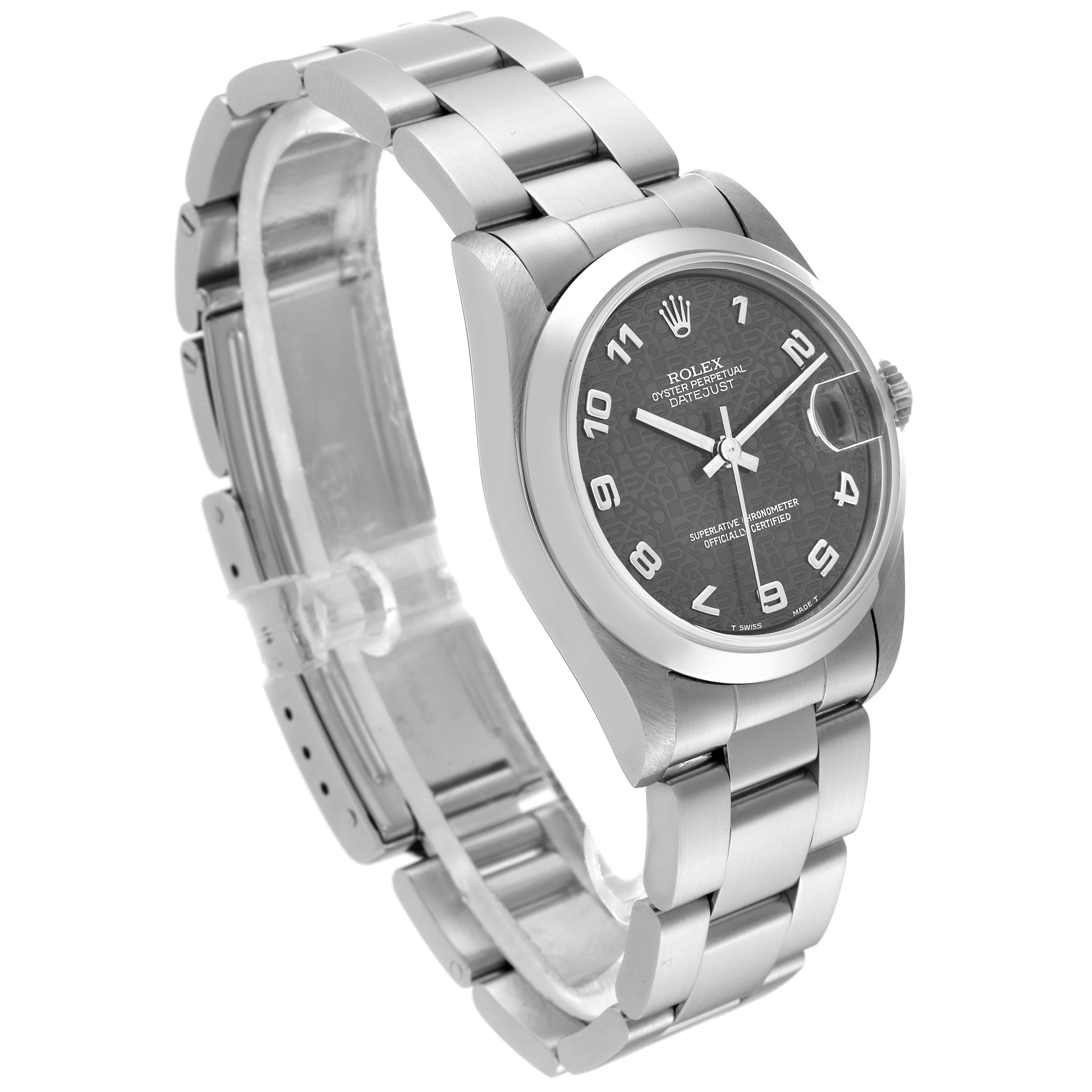 Rolex Midsize Datejust 31 Grey Anniversary Dial Steel Ladies Watch 68240 For Sale 2