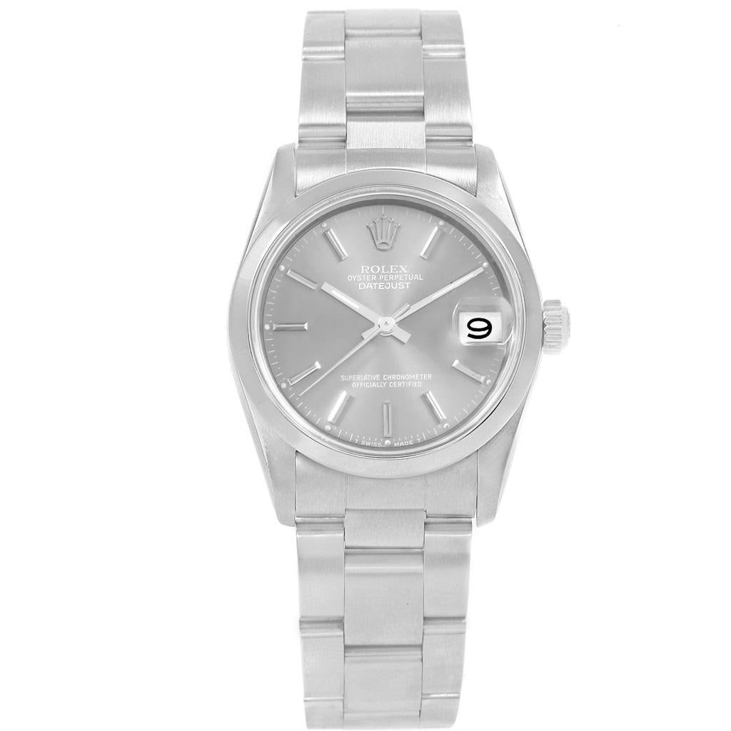 Rolex Midsize Datejust 31 Grey Dial Ladies Steel Watch 68240 1