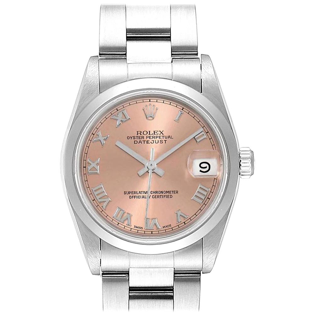 Rolex Midsize Datejust 31 Salmon Dial Ladies Steel Watch 68240