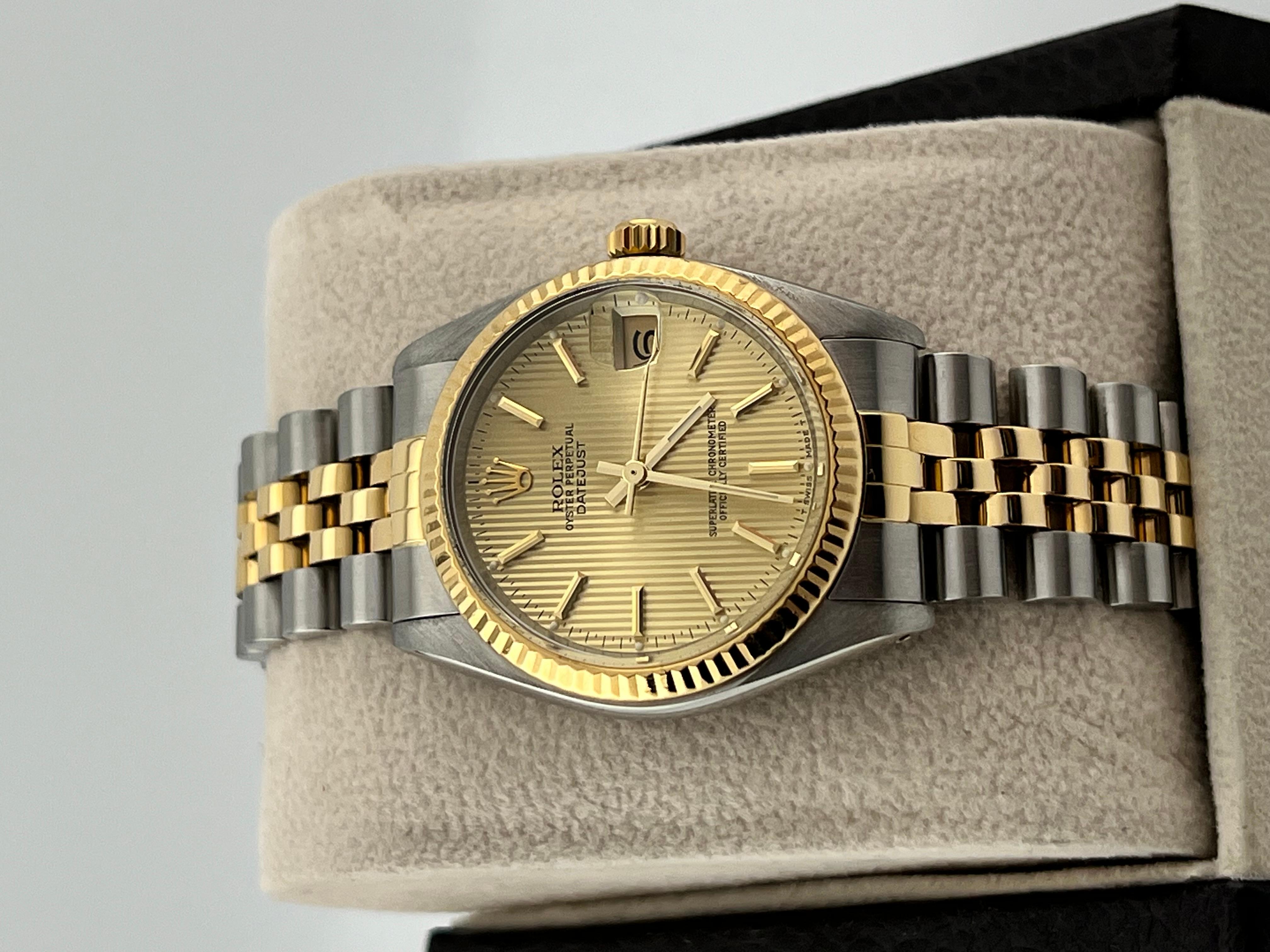 Rolex Midsize Datejust 68273 Wandteppich 18K Gelbgold Stahl Jubiläum 31mm Damen