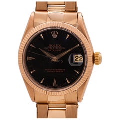 Rolex Midsize Datejust Ref 6627 18 Karat Rose Gold, circa 1968