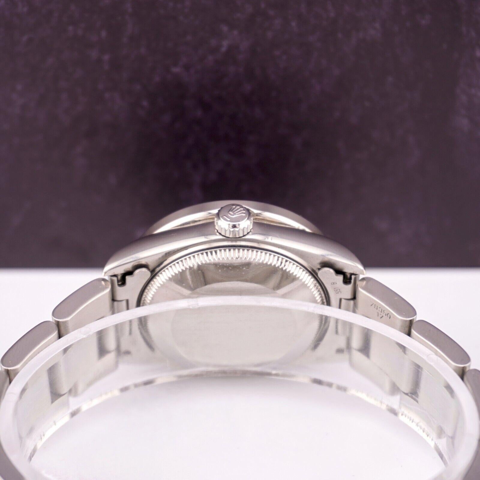 Rolex Midsize Oyster Perpetual 31mm 2ct Diamonds MOP Dial Steel Watch 77080 en vente 2