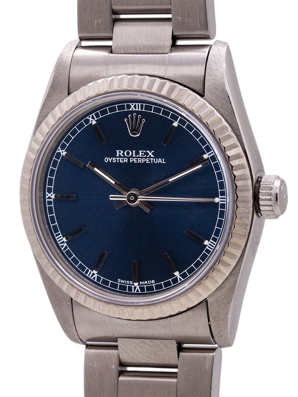 Rolex Midsize Oyster Perpetual Ref 67514, circa 1995 In Excellent Condition For Sale In West Hollywood, CA