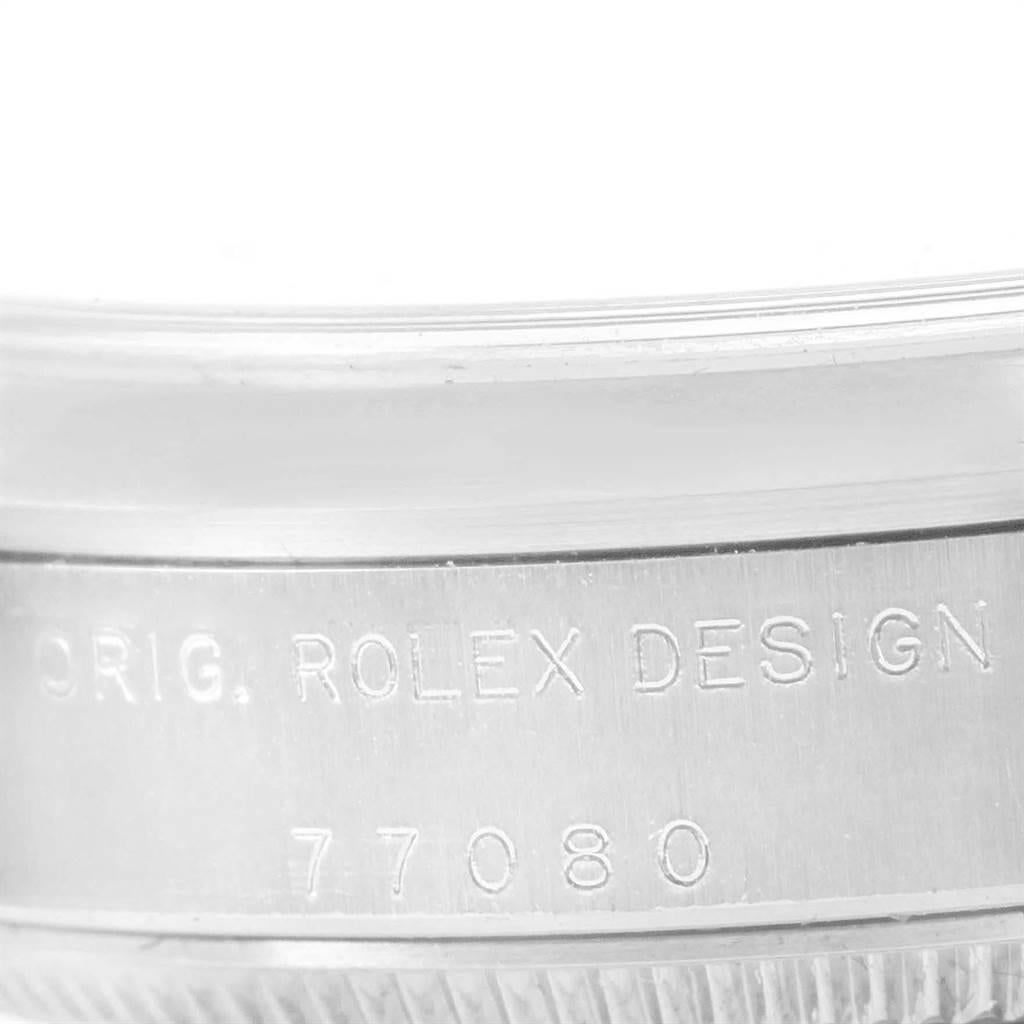 Rolex Midsize Salmon Dial Domed Bezel Steel Ladies Watch 77080 For Sale 3