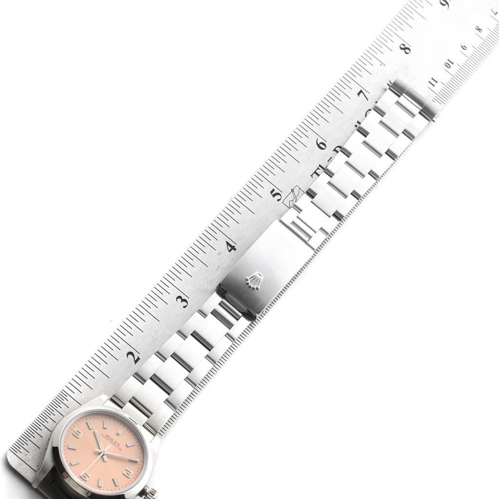 Rolex Midsize Salmon Dial Smooth Bezel Steel Ladies Watch 77080 5