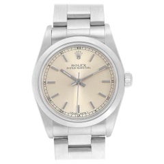 Rolex Midsize Silver Dial Smooth Bezel Steel Ladies Watch 77080