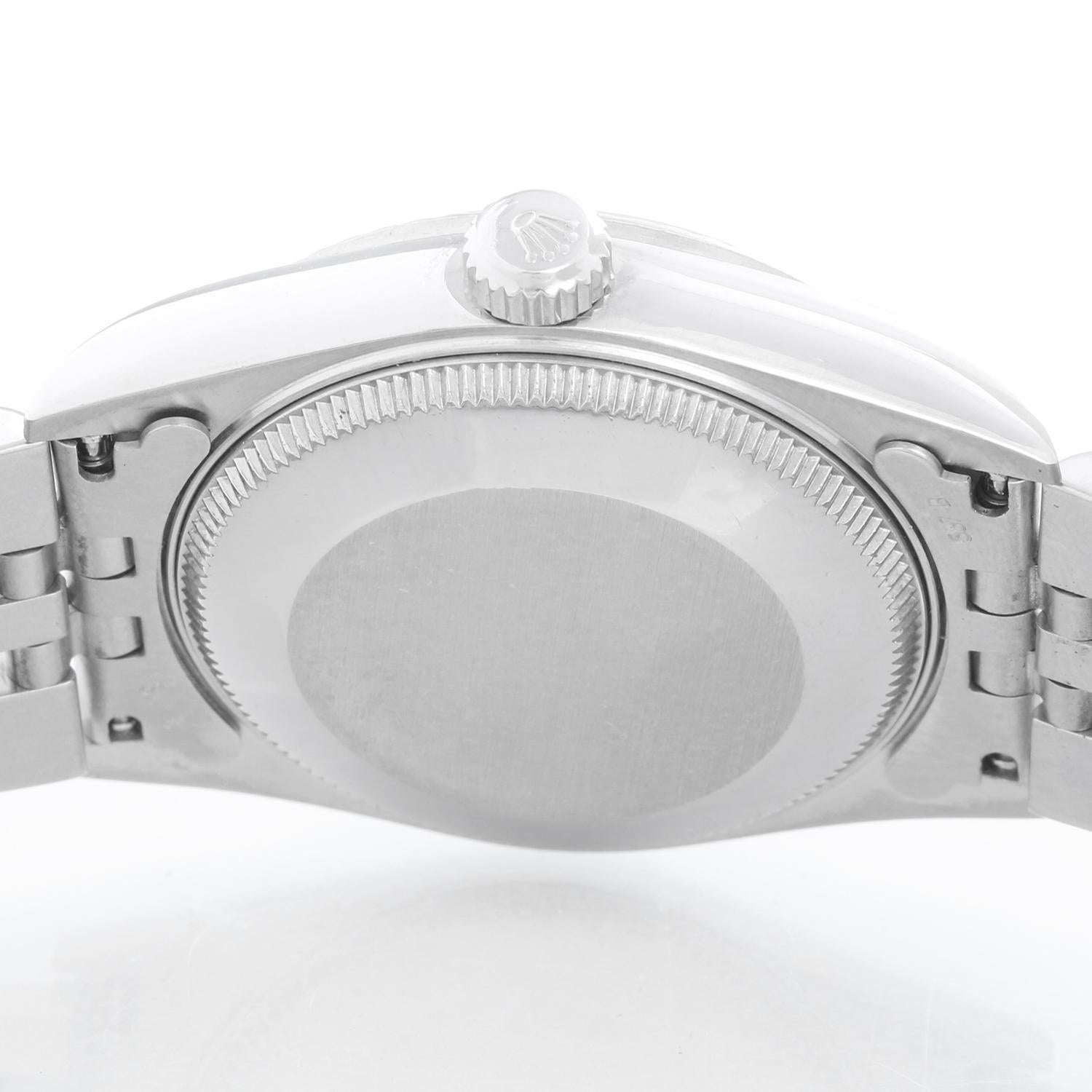 Women's or Men's Rolex Midsize Stainless Steel Datejust Black Dial Watch 78274