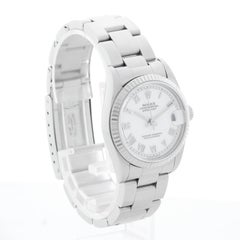 Rolex Midsize Stainless Steel Datejust White Dial Watch 78274