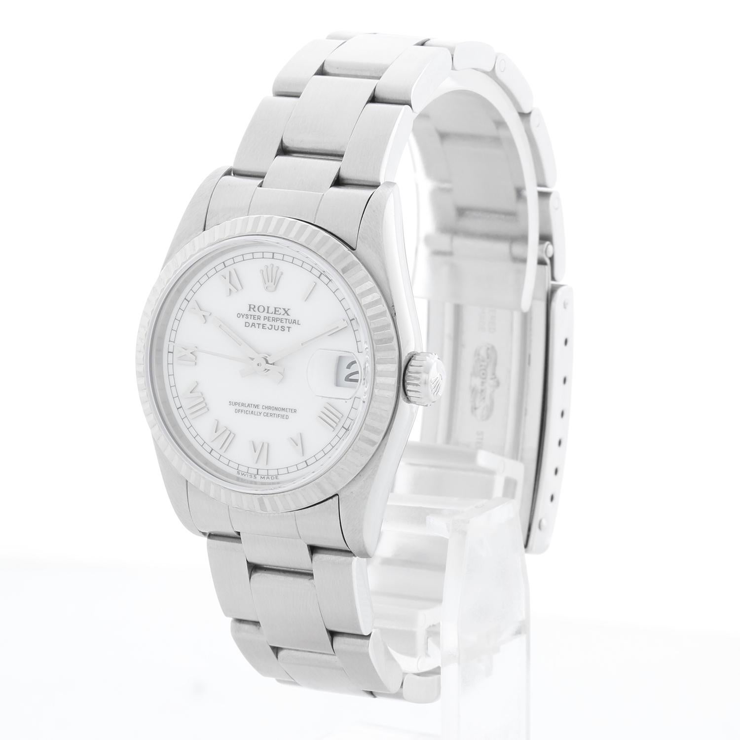 Reloj Rolex Midsize de acero inoxidable Datejust con esfera blanca 78274 en Excelente estado para la venta en Dallas, TX