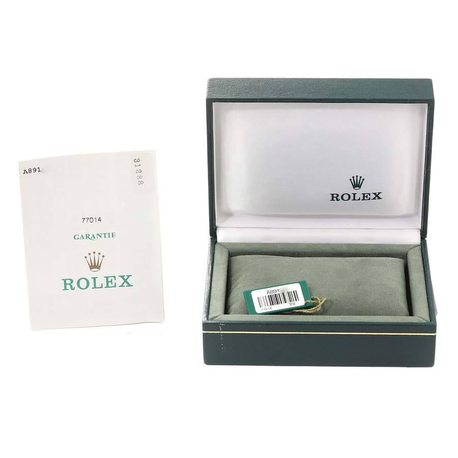 Rolex Midsize Steel White Gold Black Dial Ladies Watch 77014 Box Papers For Sale 8