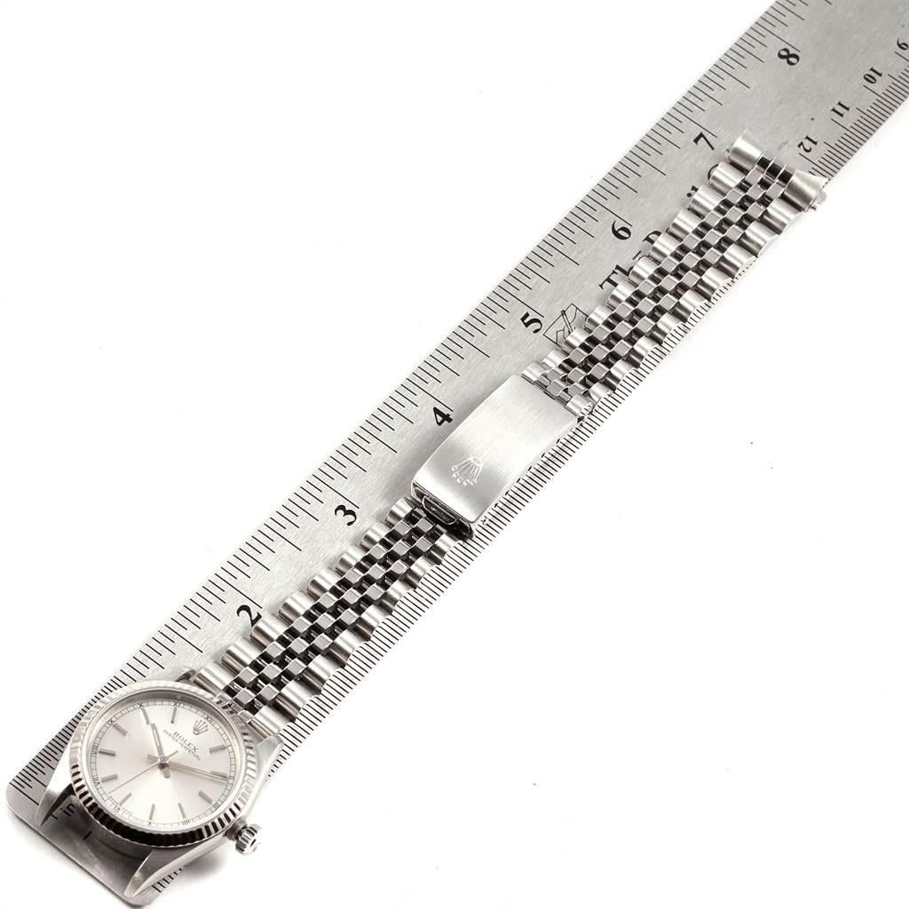Rolex Midsize Steel White Gold Silver Dial Ladies Watch 77014 For Sale 5