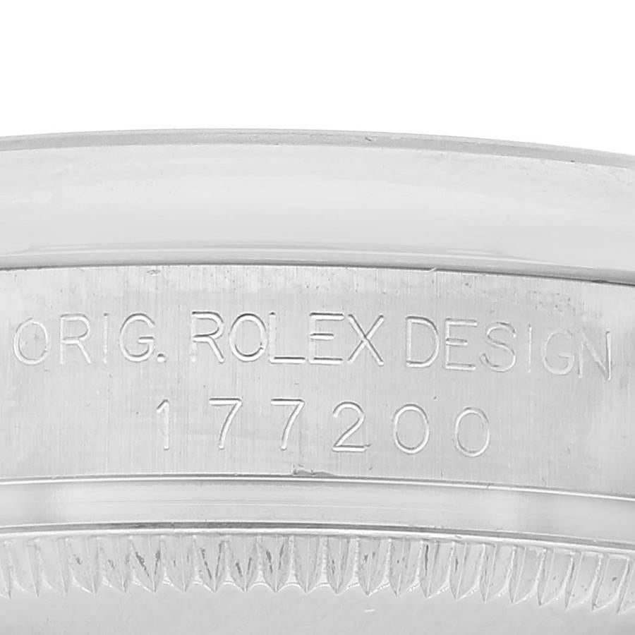 Women's Rolex Midsize White Dial Domed Bezel Steel Ladies Watch 177200 Box Card