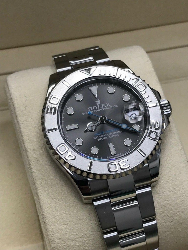 Rolex Midsize Yacht Master 268622 Stainless Steel and Platinum Box and ...