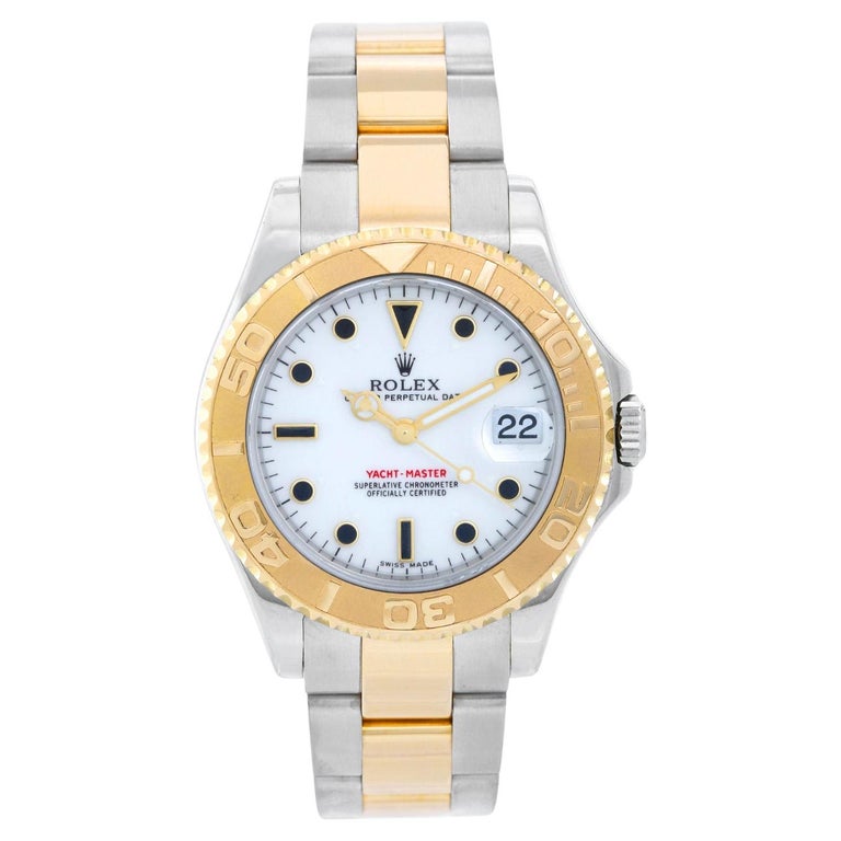 Rolex Yachtmaster 35 Midsize Blue Dial Steel Yellow Gold Mens Watch 68623
