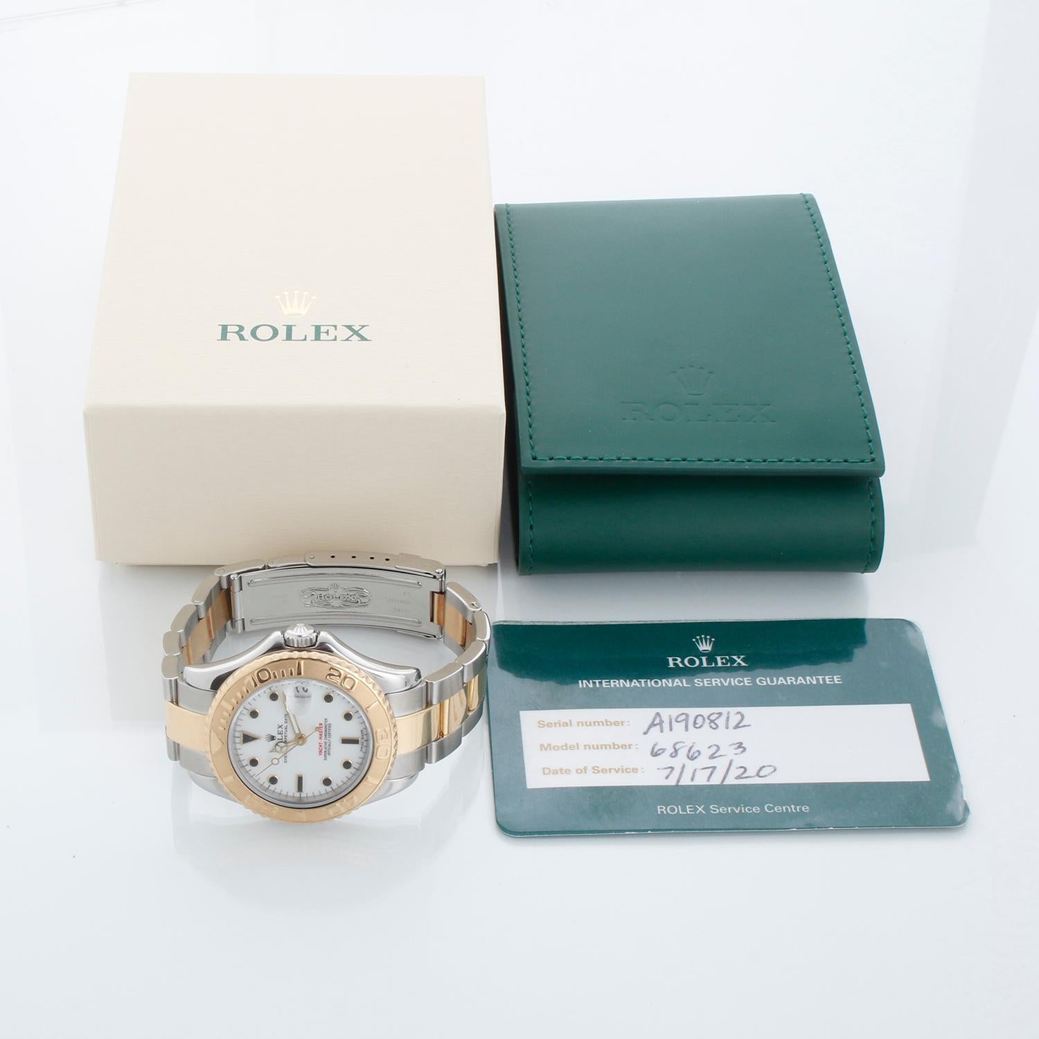 Rolex Midsize Yacht-Master 35mm Stahl & Gold Herren-oder Damenuhr 68623 im Angebot 1