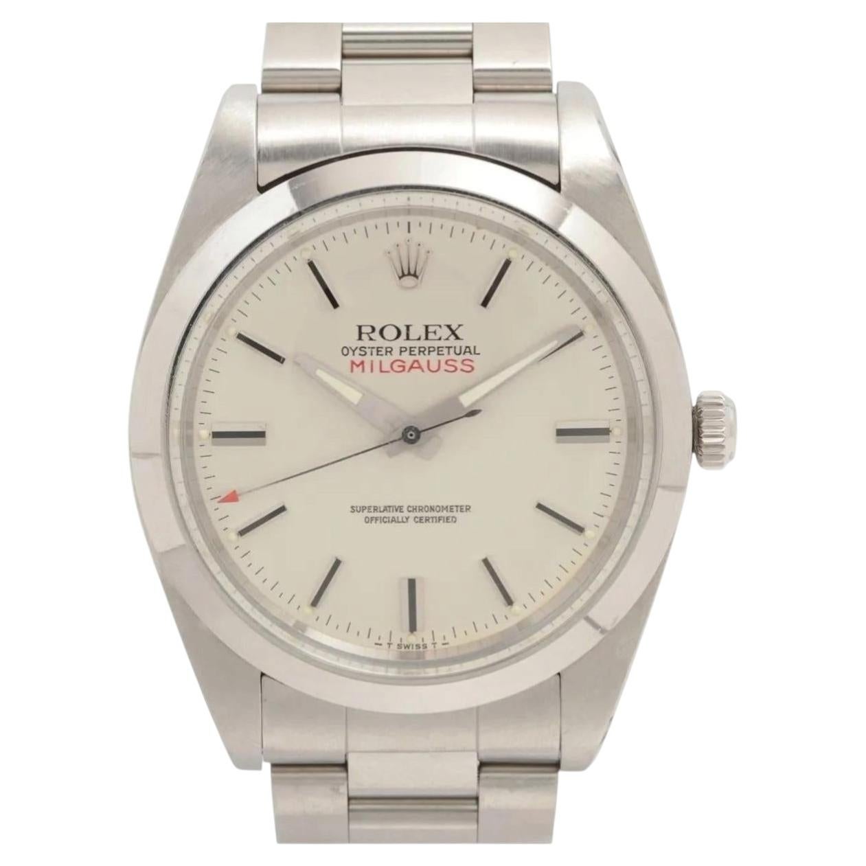 Rolex Milgauss 1019 Steel White Dial 38 MM Vintage Watch