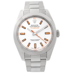 Rolex Milgauss 116400 en acier inoxydable avec cadran blanc 40 mm