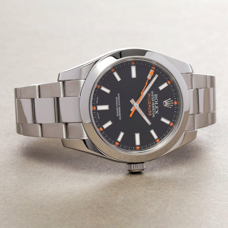Rolex Milgauss 116400 Men's Stainless Steel Watch at 1stDibs