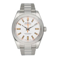 Rolex Milgauss 116400 White Dial Mens Watch Box Papers