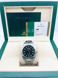 Rolex Milgauss 116400GV Cadran noir Cristal vert Acier inoxydable Boîte papier 2019