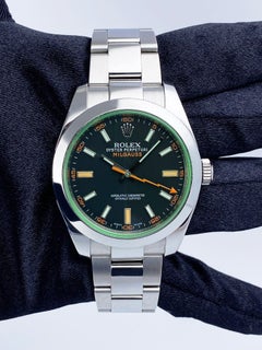 Rolex Milgauss 116400GV Black Dial Mens Watch Box Papers