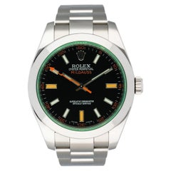 Rolex Milgauss 116400GV Black Dial Mens Watch Box Papers