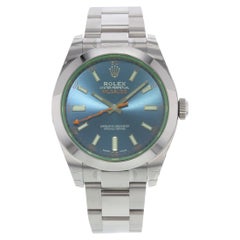 Used Rolex Milgauss 116400GV Blo Green Sapphire Steel Automatic Men's Watch