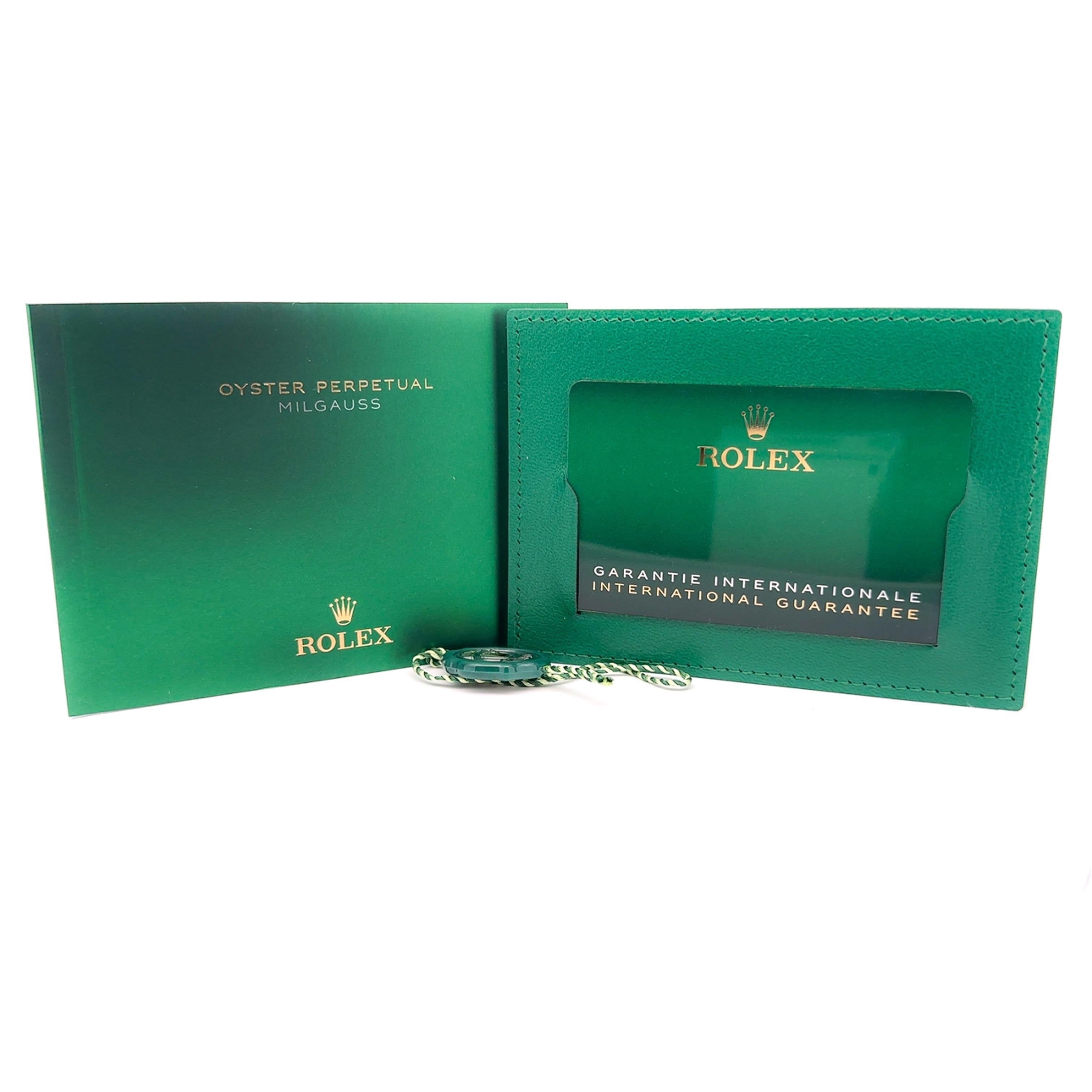 Rolex Milgauss 2021 Grüner Kristall 116400GV Uhr w / Karte und extra Link im Angebot 4