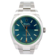 Rolex Milgauss 2021 Green Crystal 116400GV Watch w/ Card and Extra Link