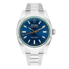 Rolex Milgauss 40mm Oyster 116400GV Stainless Steel Watch Blue Dial