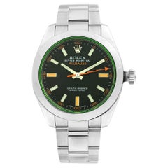 Used Rolex Milgauss 40mm Stainless Steel Black Dial Automatic Mens Watch 116400GV