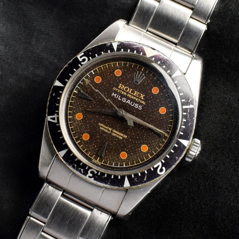 Rolex Milgauss Tropical Honeycomb Dial 6541 Automatic Watch 1958 For at 1stDibs | rolex rolex milgauss 6541, 1958 milgauss