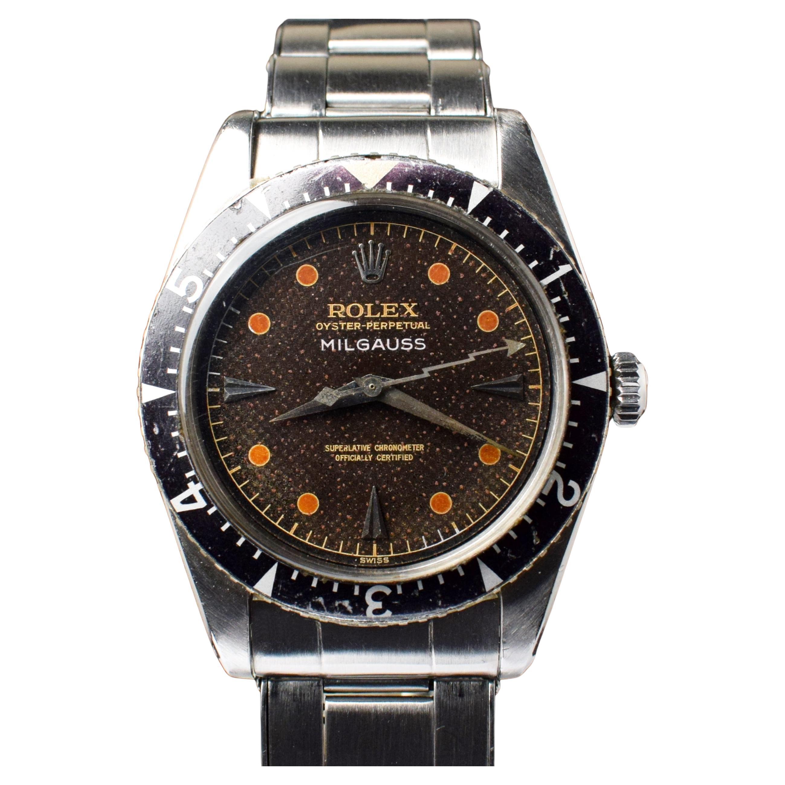 Rolex Milgauss Anti-Magnetic Tropical Honeycomb Dial 6541 Automatic Watch  1958 For Sale at 1stDibs | rolex milgauss 6541, rolex milgauss for sale,  1958 rolex milgauss