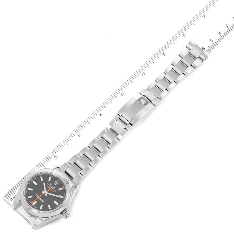 Rolex Milgauss Black Dial Domed Bezel Steel Mens Watch 116400 For Sale 6