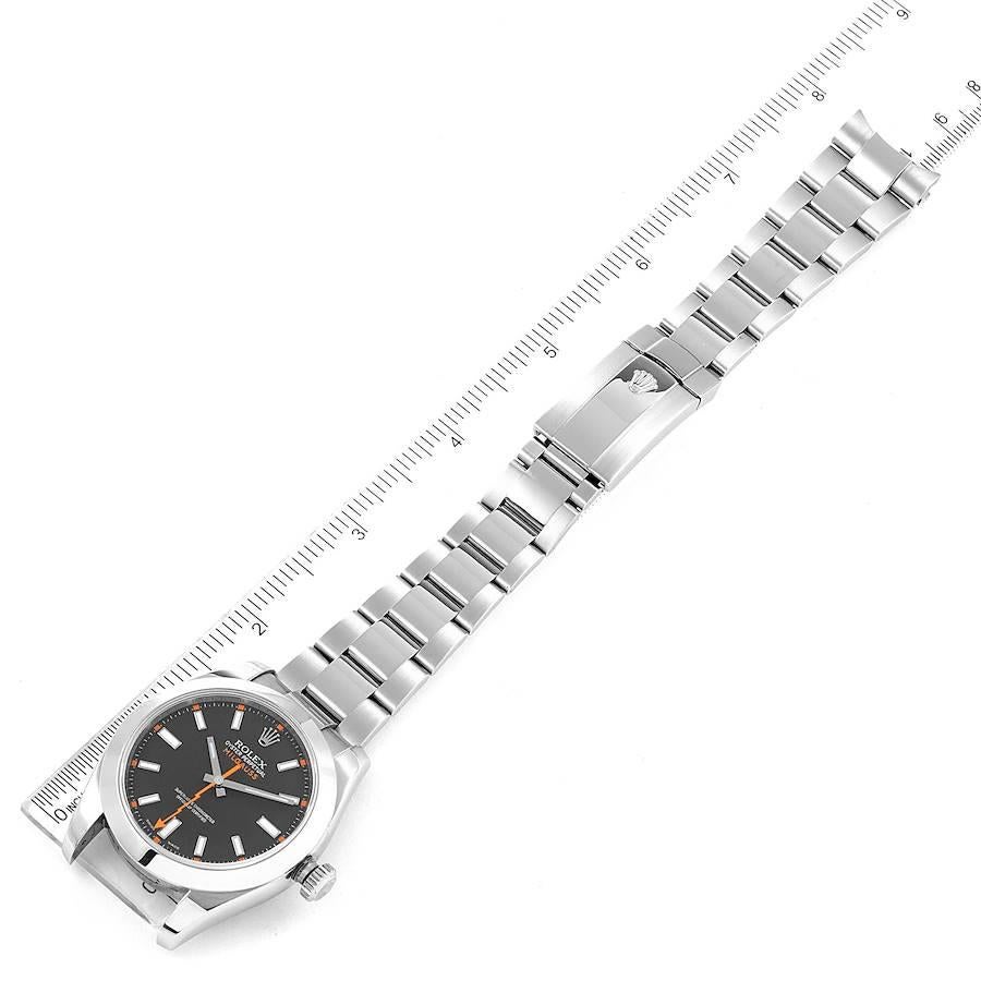 Rolex Milgauss Black Dial Domed Bezel Steel Mens Watch 116400 3