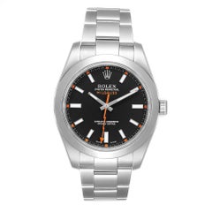 Rolex Milgauss Black Dial Domed Bezel Steel Men’s Watch 116400