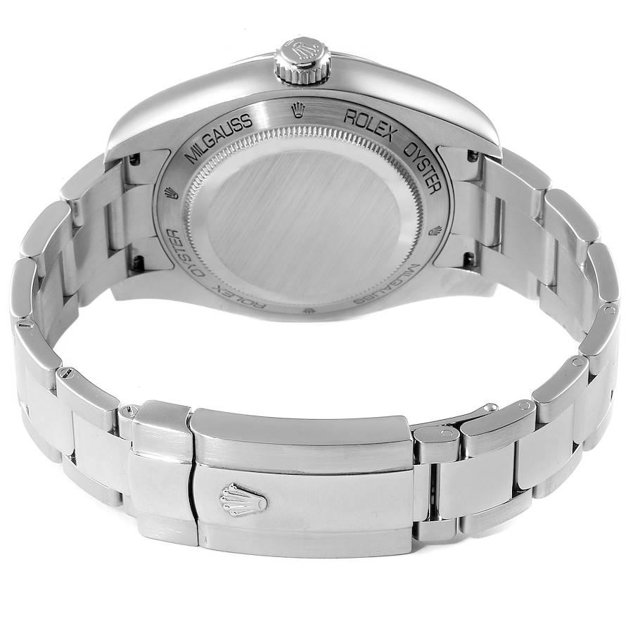 Rolex Milgauss Black Dial Domed Bezel Steel Mens Watch 116400 For Sale 5