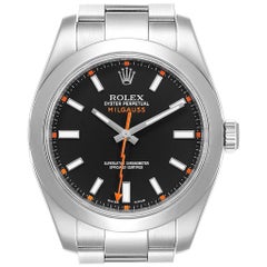 Rolex Milgauss Black Dial Domed Bezel Steel Men’s Watch 116400